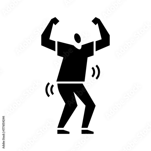 dance glyph icon. dance celebration illustration.