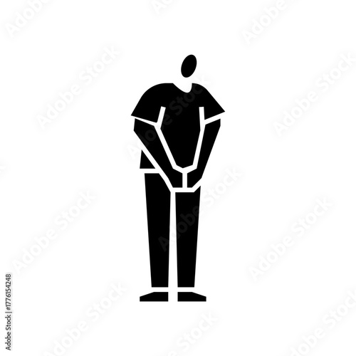 apologize gesture glyph icon. empathy gesture illustration.