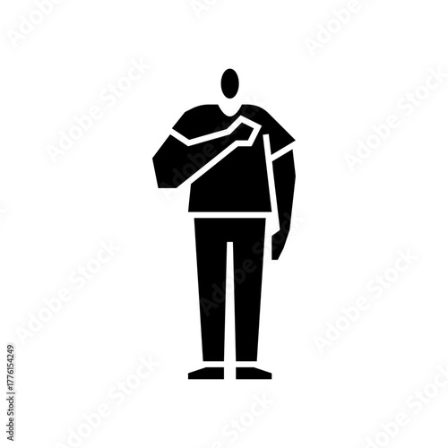 proud gesture glyph icon. confidence gesture illustration.