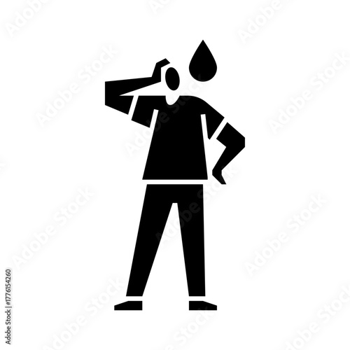 clumsy gesture glyph icon. awkward moment illustration.