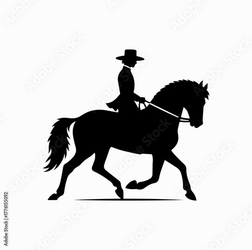 Hungarian Horse Rider Silhouette – Csikós on Horseback Vector