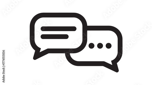 Speech bubble icon simple flat illustration for communication and social media isolated on white background