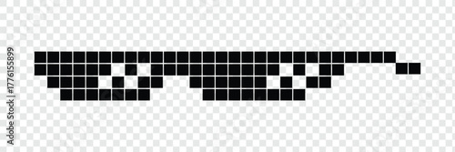 Glasses pixel art style 8-bit, thug lifestyle, vector glasses meme for design photos and pictures, easy to edit .Vector illustration EPS 10 .