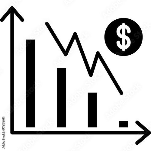 Bar Graph Showing Financial Loss and Market Crash