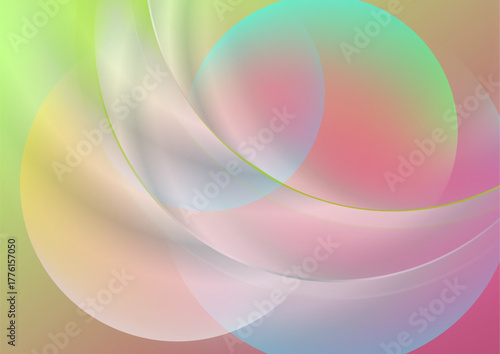 Pastel colorful liquid circles abstract concept geometric background. Vector concept art design