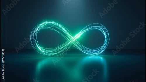 Vibrant neon light infinity symbol concept