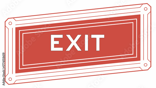 Clear EXIT sign with bold white lettering on a red background, essential safety symbol for egress and emergency navigation