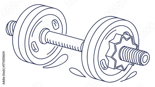 Dynamic dumbbell design symbolizing strength and fitness goals, perfect for health and wellness branding