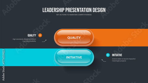 Sales Solution Two Element Infographic Presentation Template. Creative Proposal 2 Option Diagram Slide Design. Financial Portfolio Frame Layout Vector Illustration.