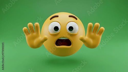 Oops emoji surprise reaction 3D animation. 4K Video