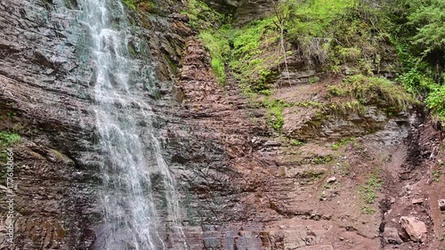 Beautiful waterfall at Kok Jaiyk in Kyrgyzstan