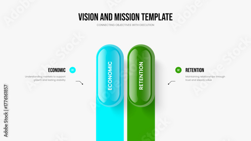 Professional Plan Frame Design Vector Illustration. Marketing Portfolio 2 Option Diagram Slideshow Layout. Enterprise Solution Two Step Infographic Presentation Template.