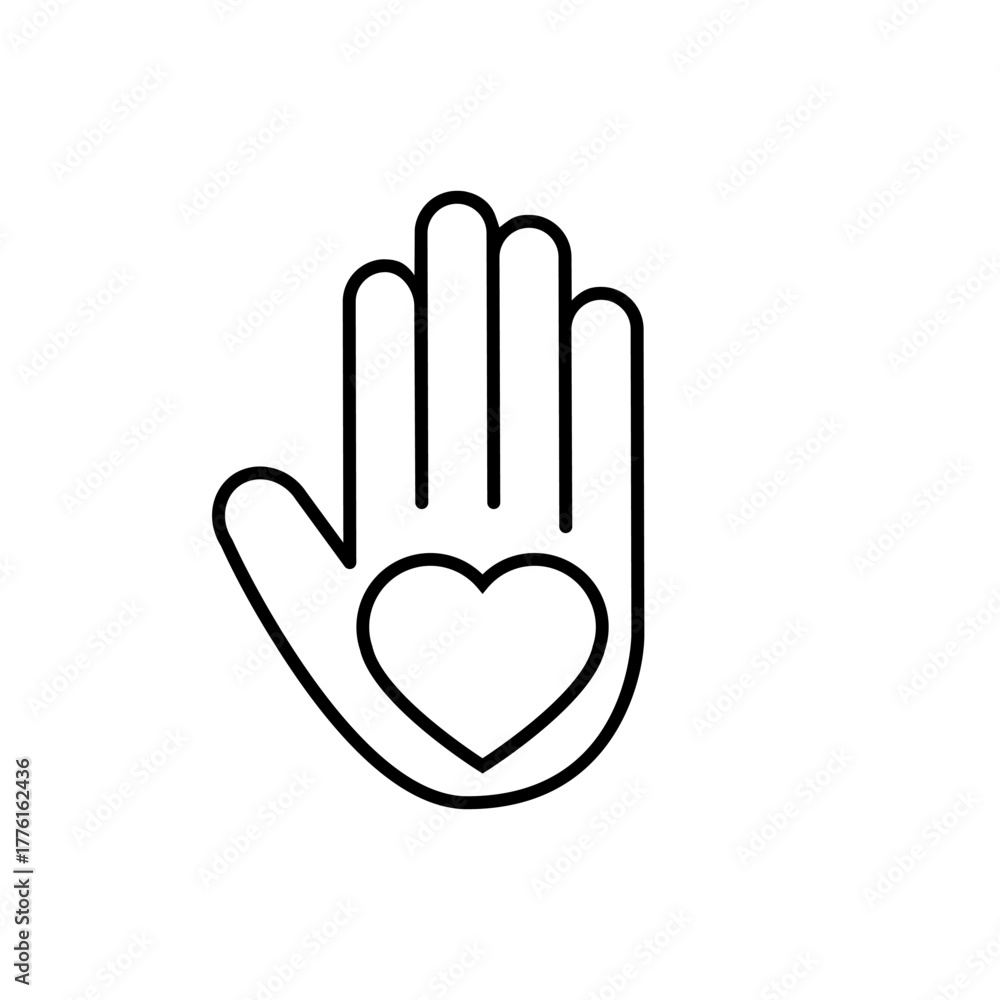 Obraz premium Volunteer icon vector. Community service illustration sign. helping symbol. donation logo.