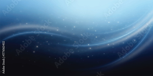 Abstract blue background with glowing light effects elegant dark blue backdrop with wavy lines and bokeh perfect for presentations and graphic design