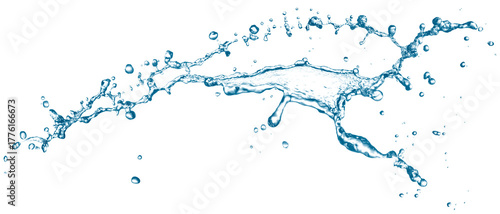 blue water splash isolated