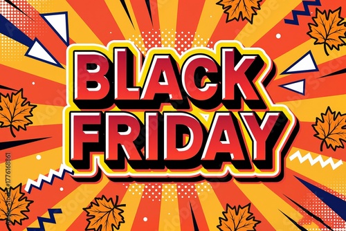 Black Friday. Vibrant holiday promotional graphics, Energetic and eyecatching promotional artwork to attract shoppers during holiday
