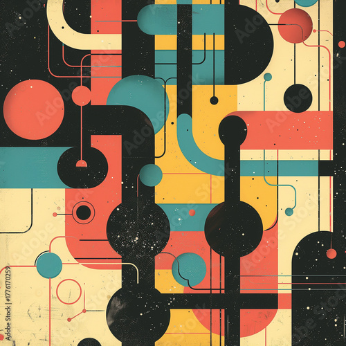 retro vintage colorful abstract background