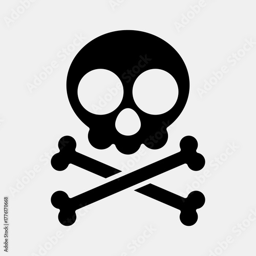 Icon skull. Pirates theme elements. Icon in glyph style.