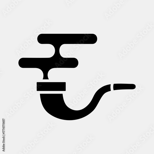 Icon smoking pipe. Pirates theme elements. Icon in glyph style.