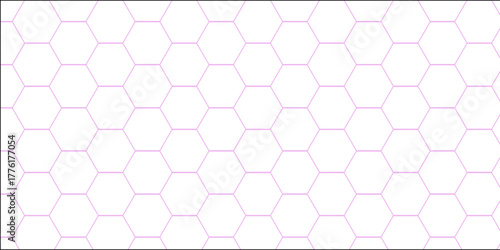 Abstract pink geometric hexagon pattern creating a seamless honeycomb structure design texture illustration