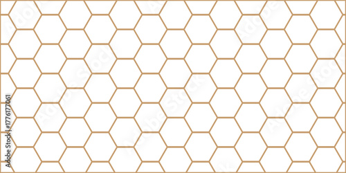 Seamless vector pattern with yellow and orange honeycomb hexagons, a geometric background texture