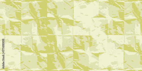 A light yellow abstract background featuring a crinkled, embossed square grid pattern.