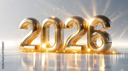 Golden 2026 new year celebration