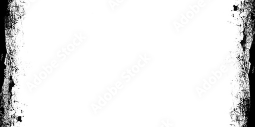 Canvas Print Grunge frame with distressed edges isolated on transparent background for design