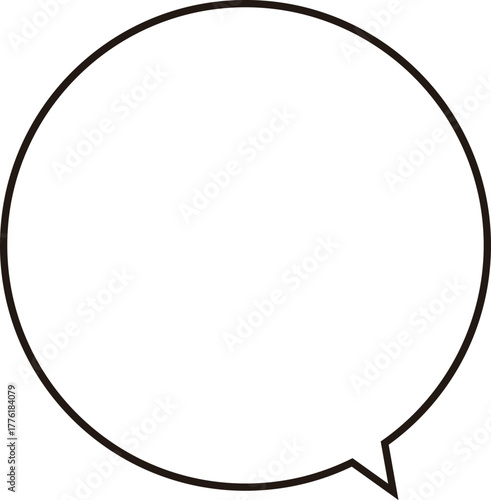 正円のふきだし。シンプルで使いやすい。ベクター。広いテキストスペース。