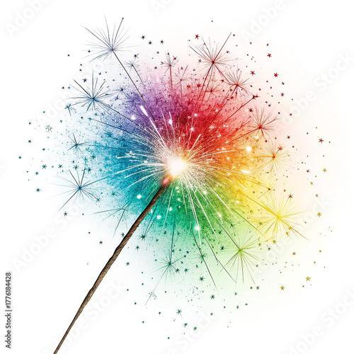 Close-up Colorful Sparkle Burst