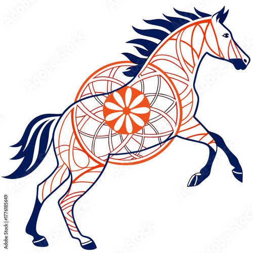 Khid Pattern Steed Symmetrical Graphic