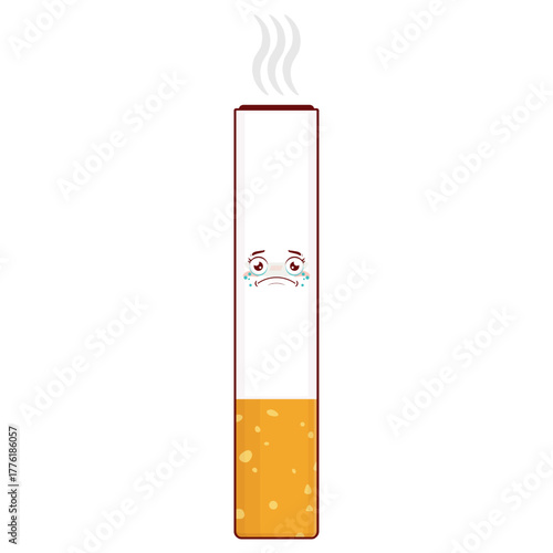 Cigarette crying face cartoon cute