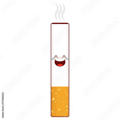 Cigarette laughing face cartoon cute