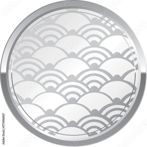 高級感のある青海波模様フレーム　シルバー