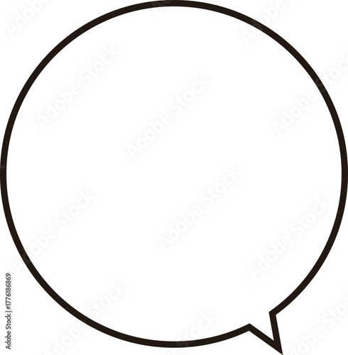 正円のふきだし。シンプルで使いやすい。ベクター。広いテキストスペース。