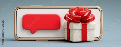 Holiday interface concept with Email Marketing Campaign for Year-End Sale flat vector inbox screen with red tag and gift icon, modern Email Marketing Campaign for Year-End Sale layout and creative