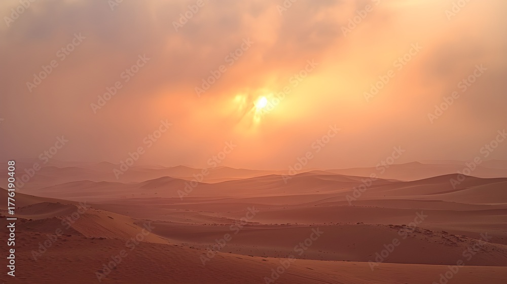 Fototapeta premium smoke clouds with desert landscape background