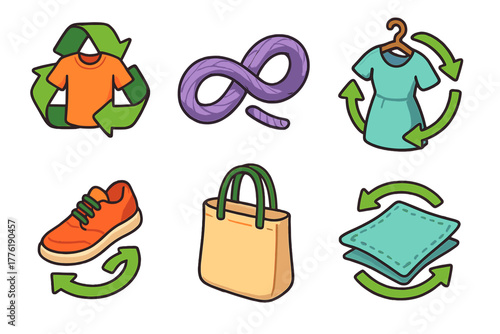 Sustainable fashion icons: recycling and eco-friendly clothing concepts