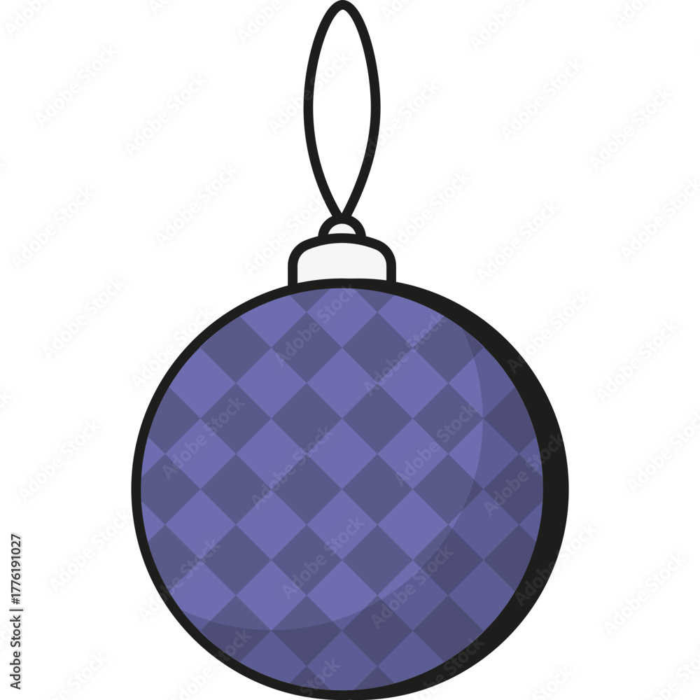 Fototapeta premium Purple Christmas Bauble, Winter Toy Vector Icon Illustration