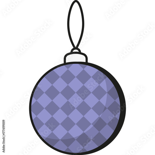 Purple Christmas Bauble, Winter Toy Vector Icon Illustration