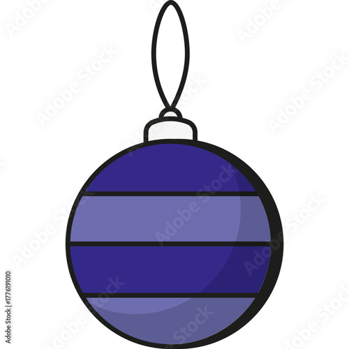 Purple Christmas Bauble, Winter Toy Vector Icon Illustration