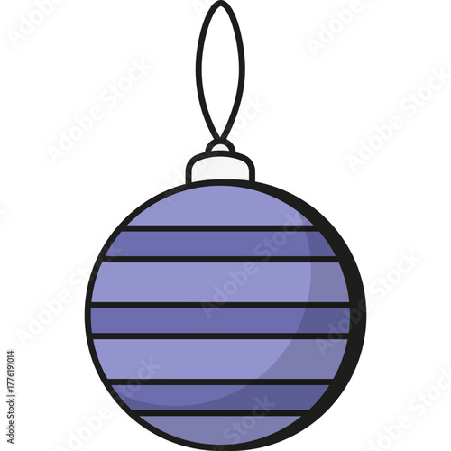Purple Christmas Bauble, Winter Toy Vector Icon Illustration