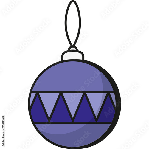 Purple Christmas Bauble, Winter Toy Vector Icon Illustration