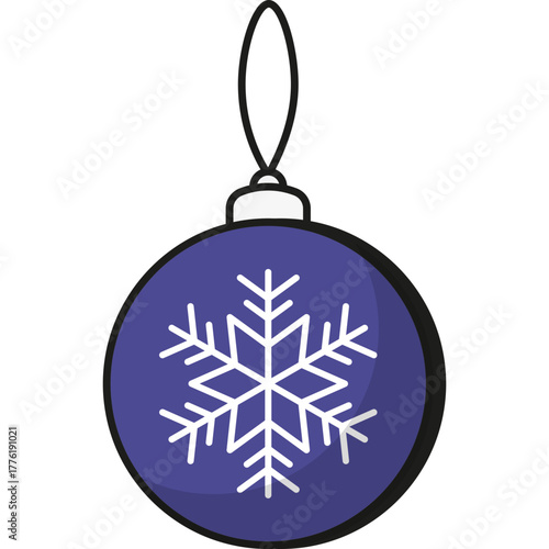 Purple Christmas Bauble, Winter Toy Vector Icon Illustration