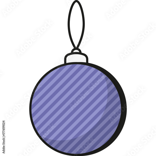 Purple Christmas Bauble, Winter Toy Vector Icon Illustration