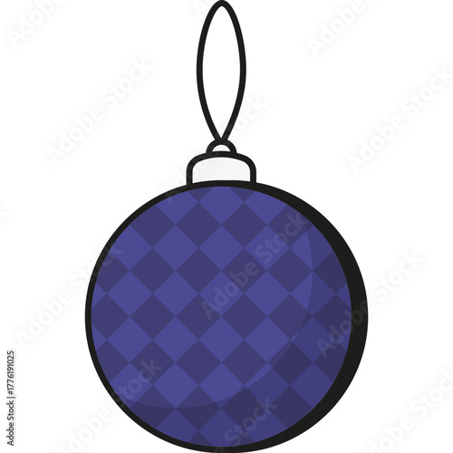 Purple Christmas Bauble, Winter Toy Vector Icon Illustration
