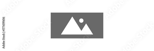 Wide image placeholder picture in a minimalist, flat design style