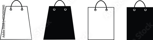 Collection of illustrated shopping bags for retail and e commerce