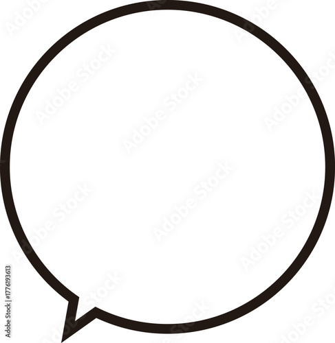 正円のふきだし。シンプルで使いやすい。ベクター。広いテキストスペース。