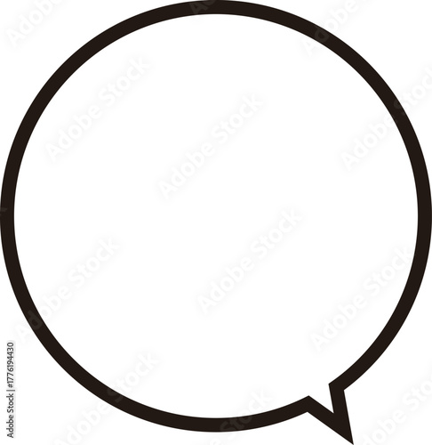 正円のふきだし。シンプルで使いやすい。ベクター。広いテキストスペース。